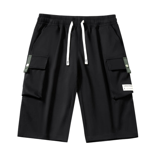 Men's Casual Cargo Shorts – Drawstring Waist & Multi-Pocket