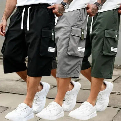 Men's Casual Cargo Shorts – Drawstring Waist & Multi-Pocket