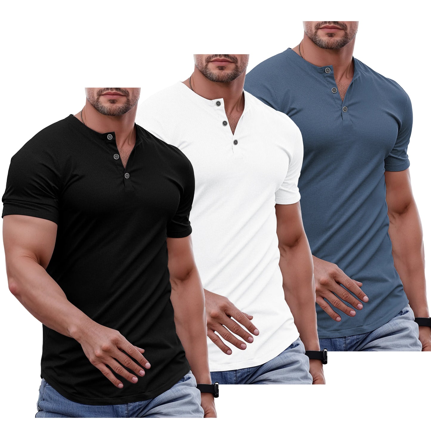 Men's Slim Fit Henley Shirt