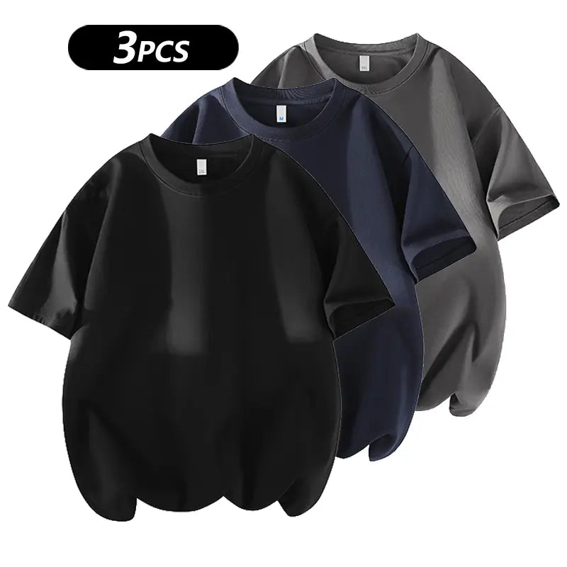 Men's 100% Cotton Crew Neck T-Shirts 3-Pack