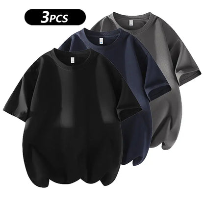 Men's 100% Cotton Crew Neck T-Shirts 3-Pack
