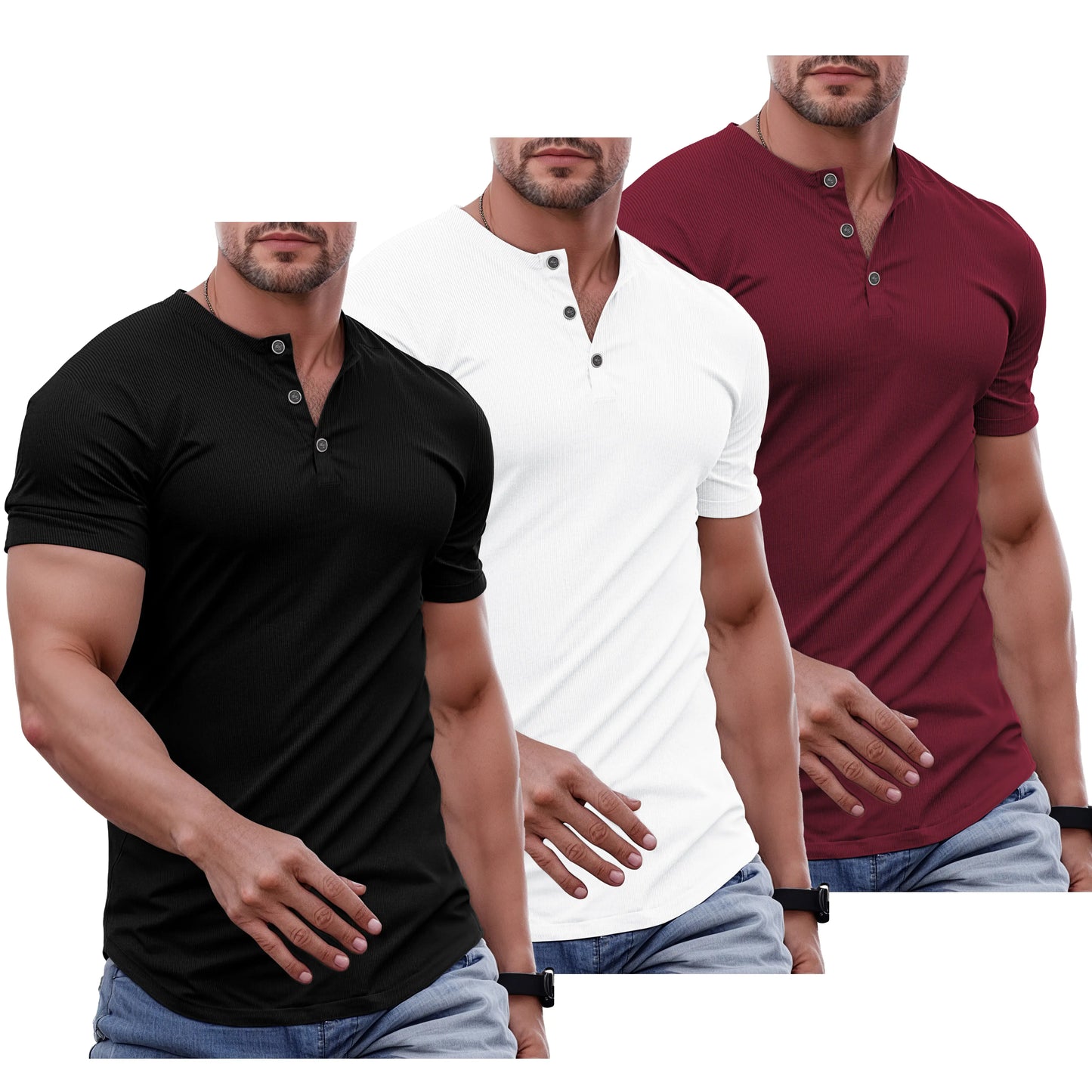 Men's Slim Fit Henley Shirt