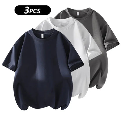 Men's 100% Cotton Crew Neck T-Shirts 3-Pack