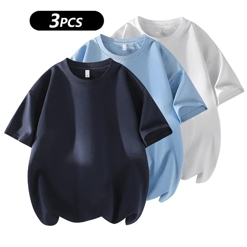 Men's 100% Cotton Crew Neck T-Shirts 3-Pack