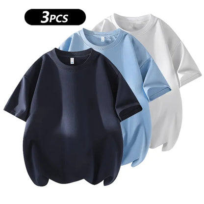 Men's 100% Cotton Crew Neck T-Shirts 3-Pack
