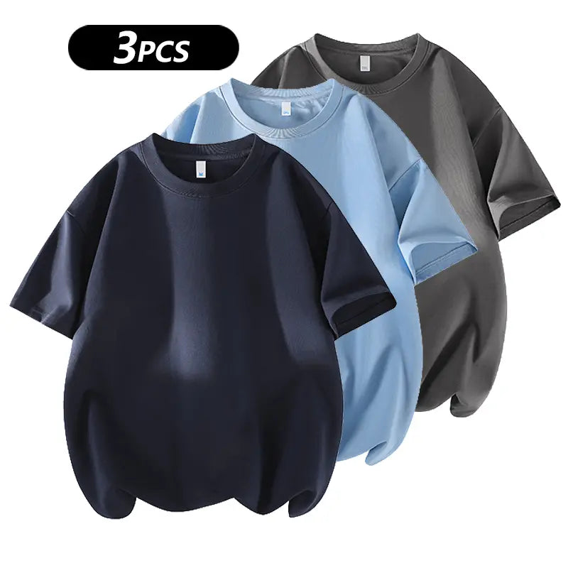 Men's 100% Cotton Crew Neck T-Shirts 3-Pack