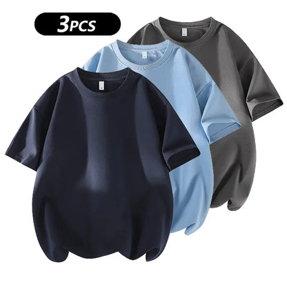 Men's 100% Cotton Crew Neck T-Shirts 3-Pack