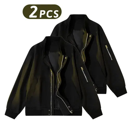 Vintage Washed Zip-Up Streetwear Hoodie