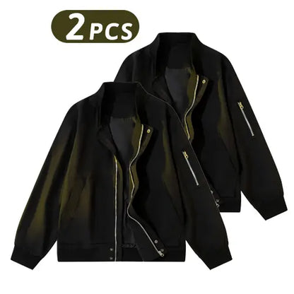 Vintage Washed Zip-Up Streetwear Hoodie