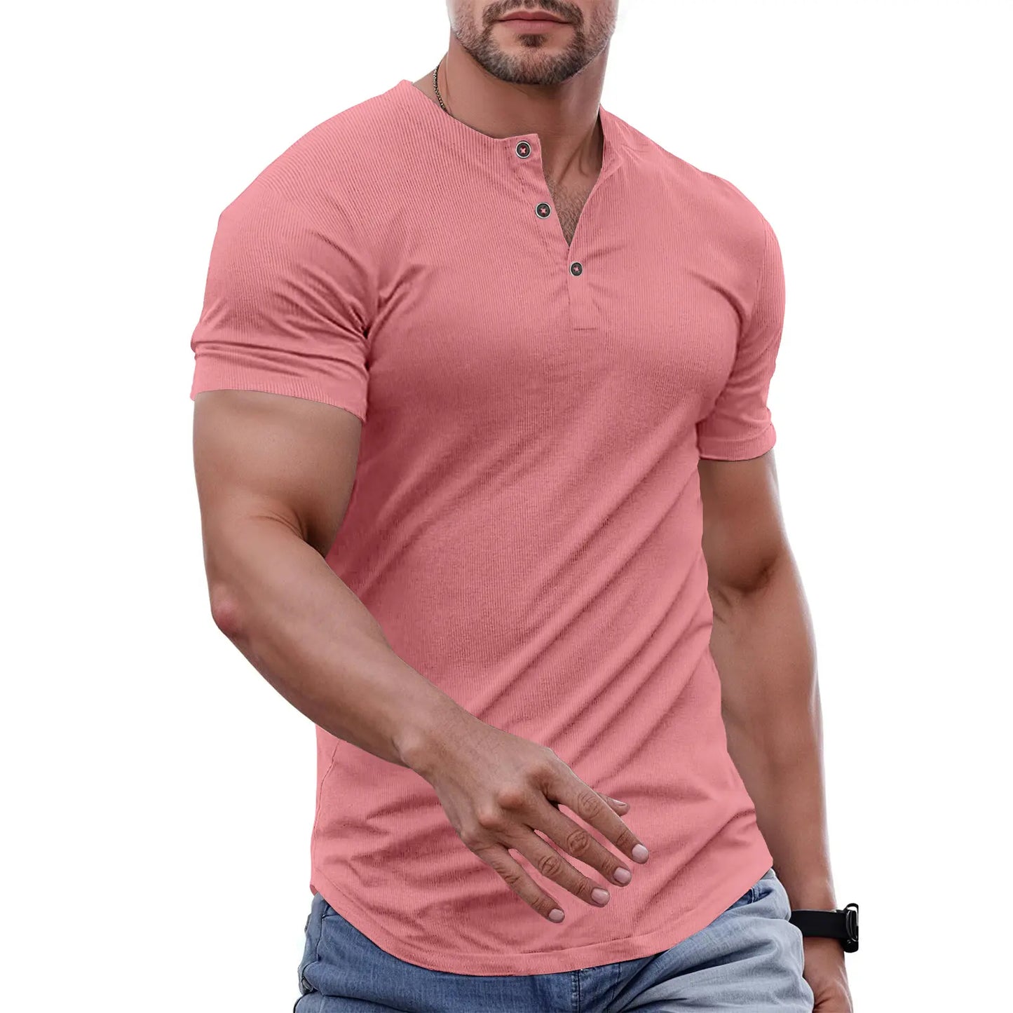 Men's Slim Fit Henley Shirt