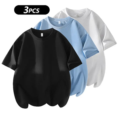 Men's 100% Cotton Crew Neck T-Shirts 3-Pack