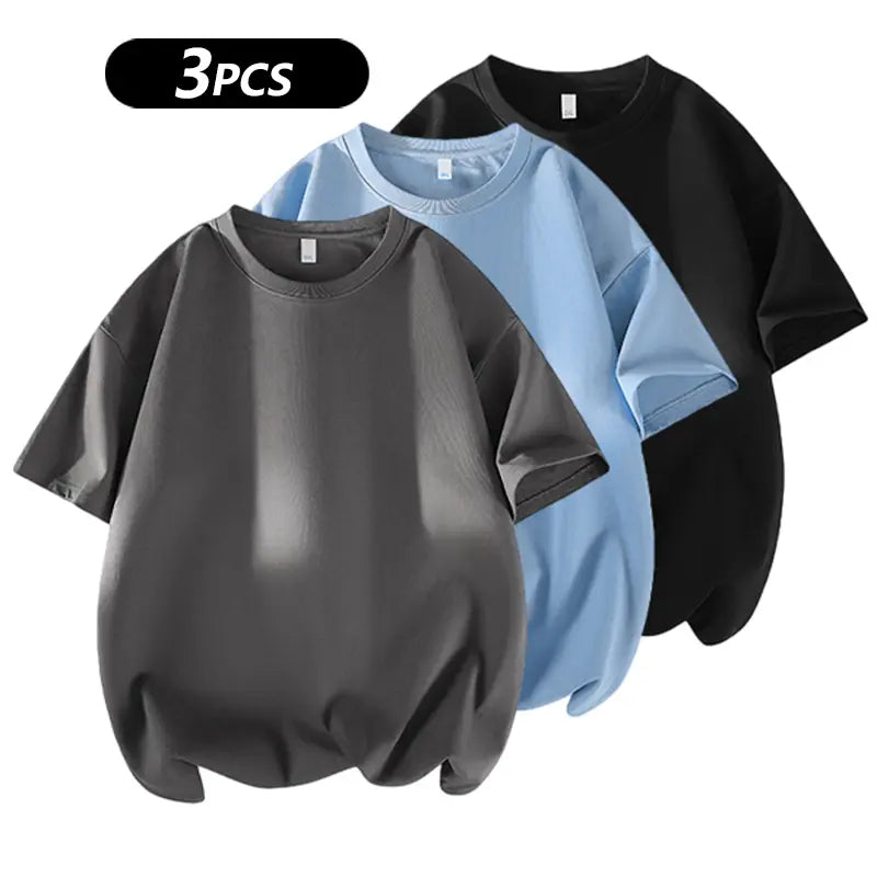 Men's 100% Cotton Crew Neck T-Shirts 3-Pack
