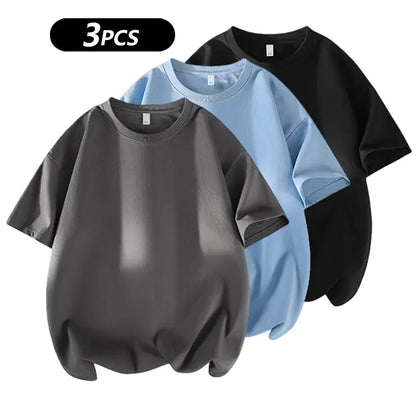 Men's 100% Cotton Crew Neck T-Shirts 3-Pack