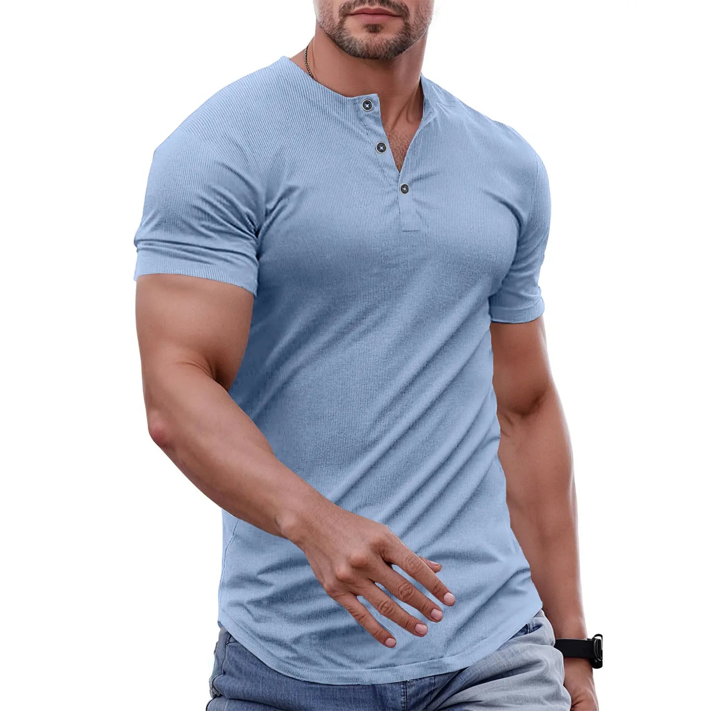 Men's Slim Fit Henley Shirt