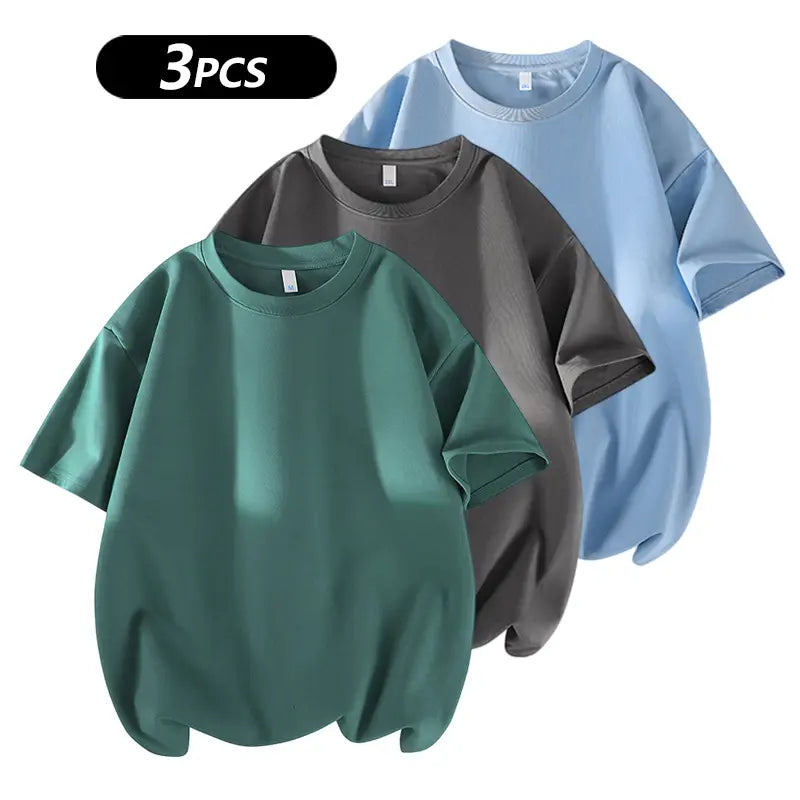 Men's 100% Cotton Crew Neck T-Shirts 3-Pack