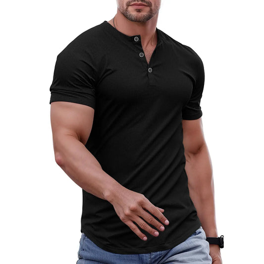 Men's Slim Fit Henley Shirt