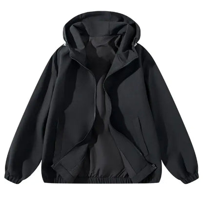 Vintage Washed Zip-Up Streetwear Hoodie