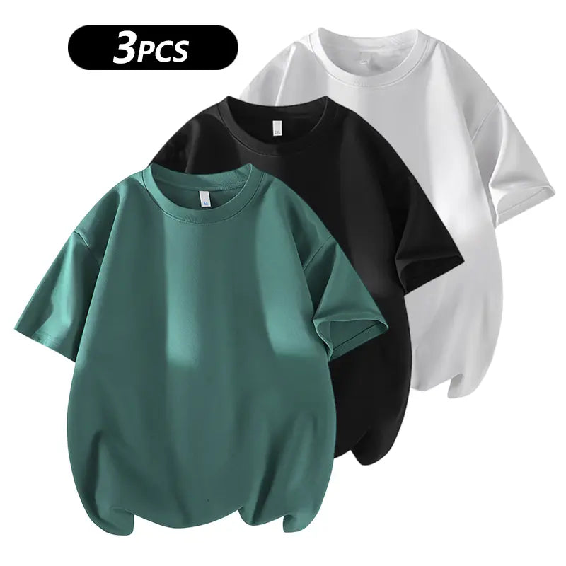 Men's 100% Cotton Crew Neck T-Shirts 3-Pack