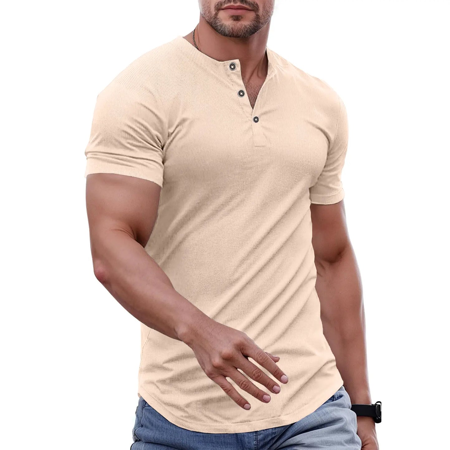 Men's Slim Fit Henley Shirt