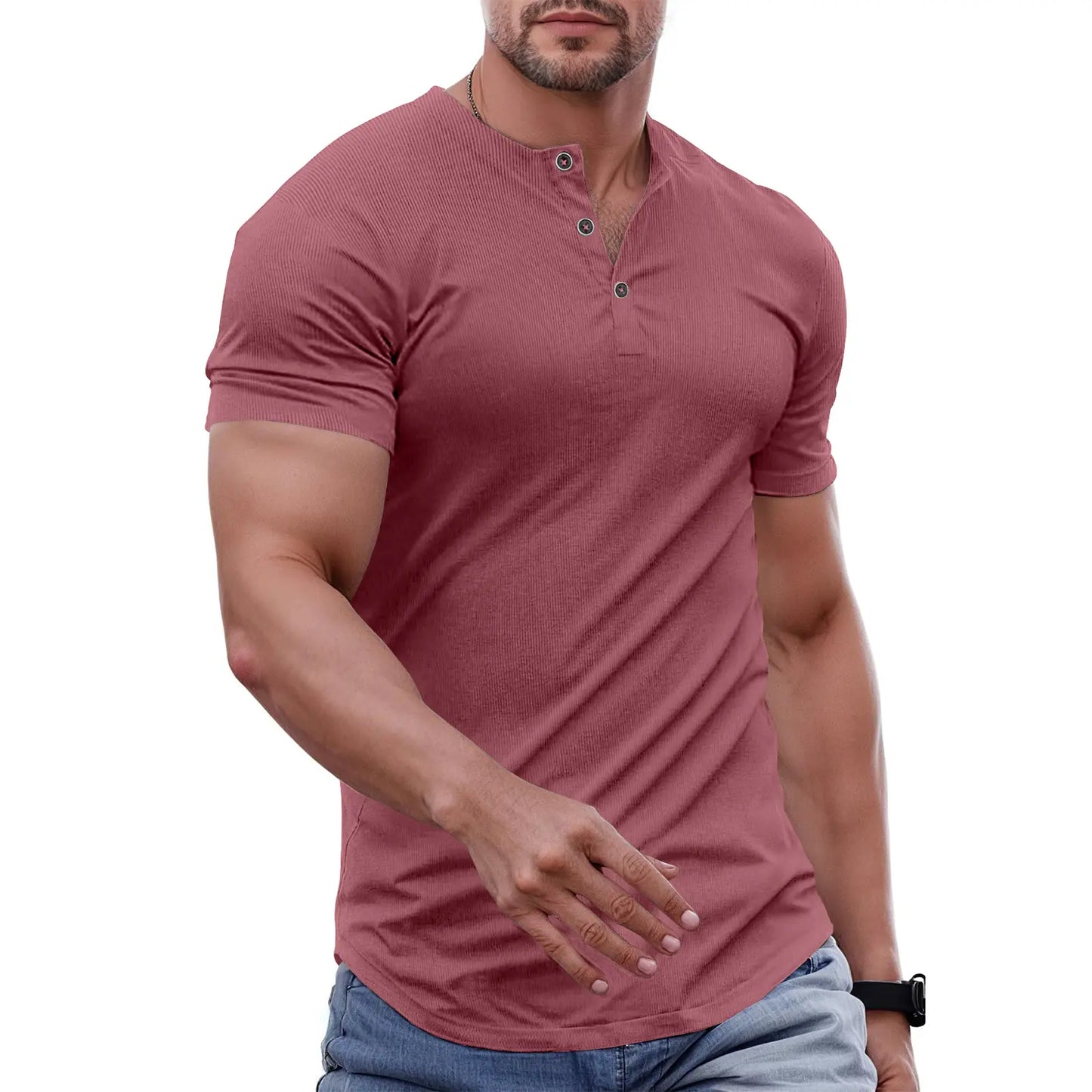 Men's Slim Fit Henley Shirt