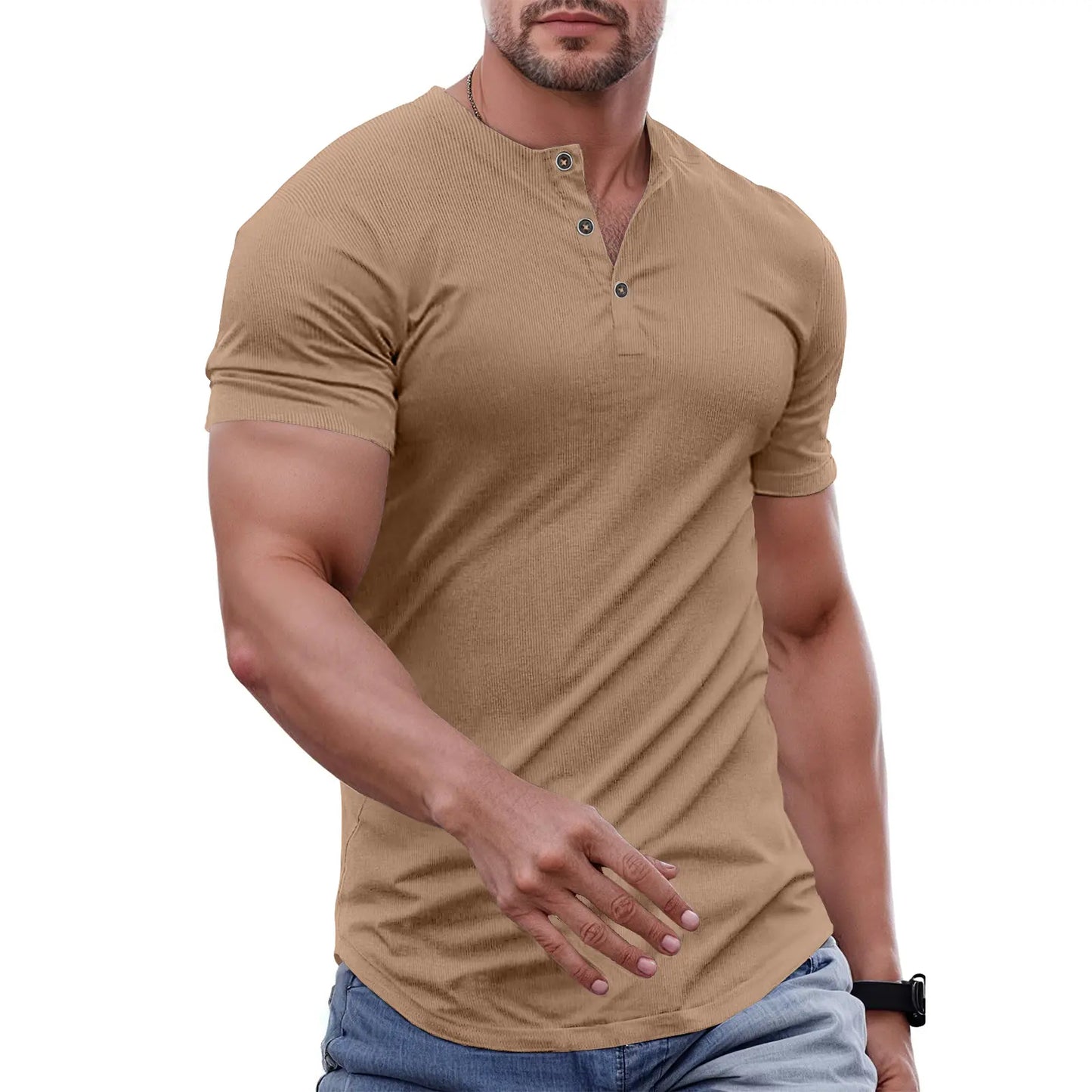 Men's Slim Fit Henley Shirt