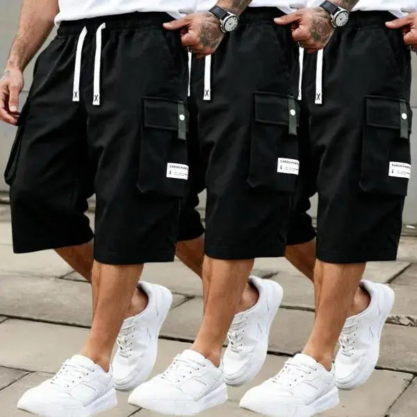 Men's Casual Cargo Shorts – Drawstring Waist & Multi-Pocket