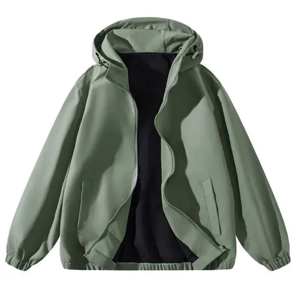 Vintage Washed Zip-Up Streetwear Hoodie