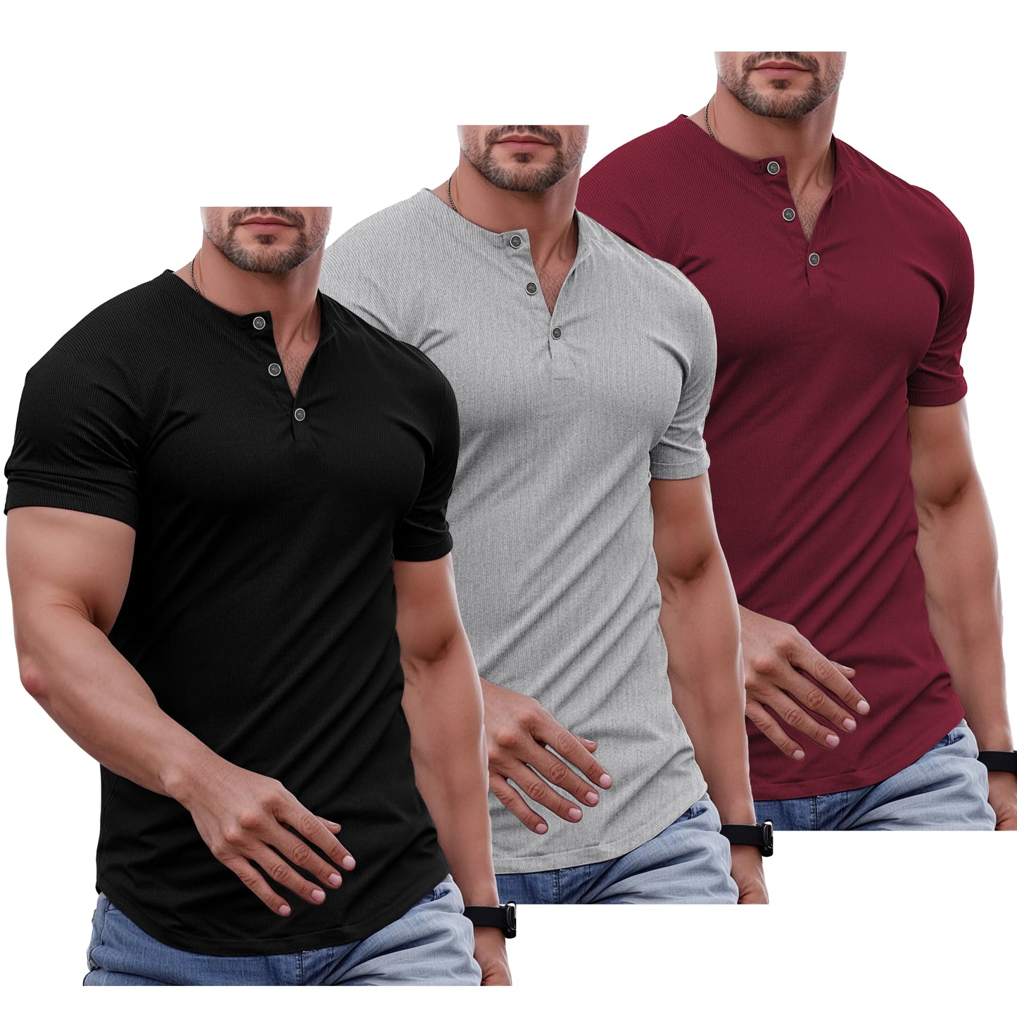 Men's Slim Fit Henley Shirt