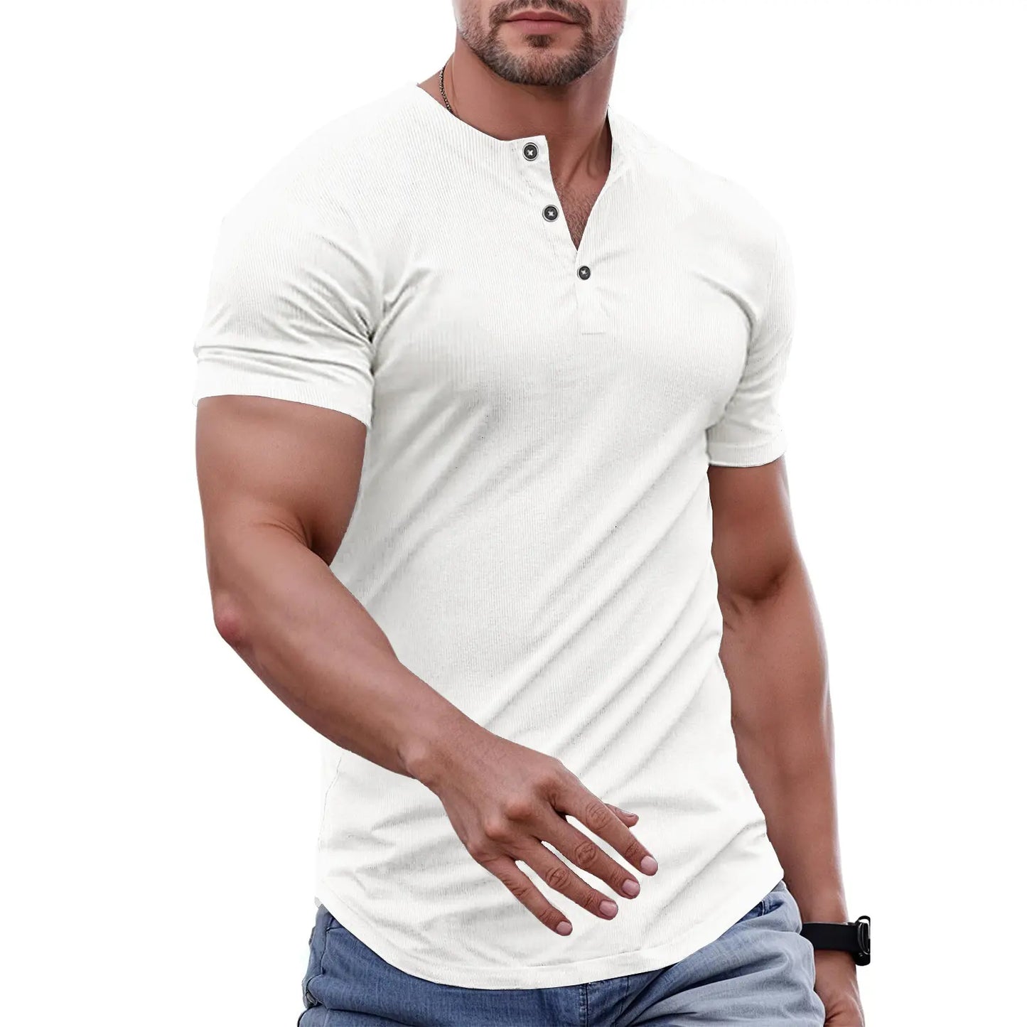 Men's Slim Fit Henley Shirt