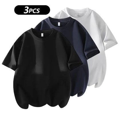 Men's 100% Cotton Crew Neck T-Shirts 3-Pack
