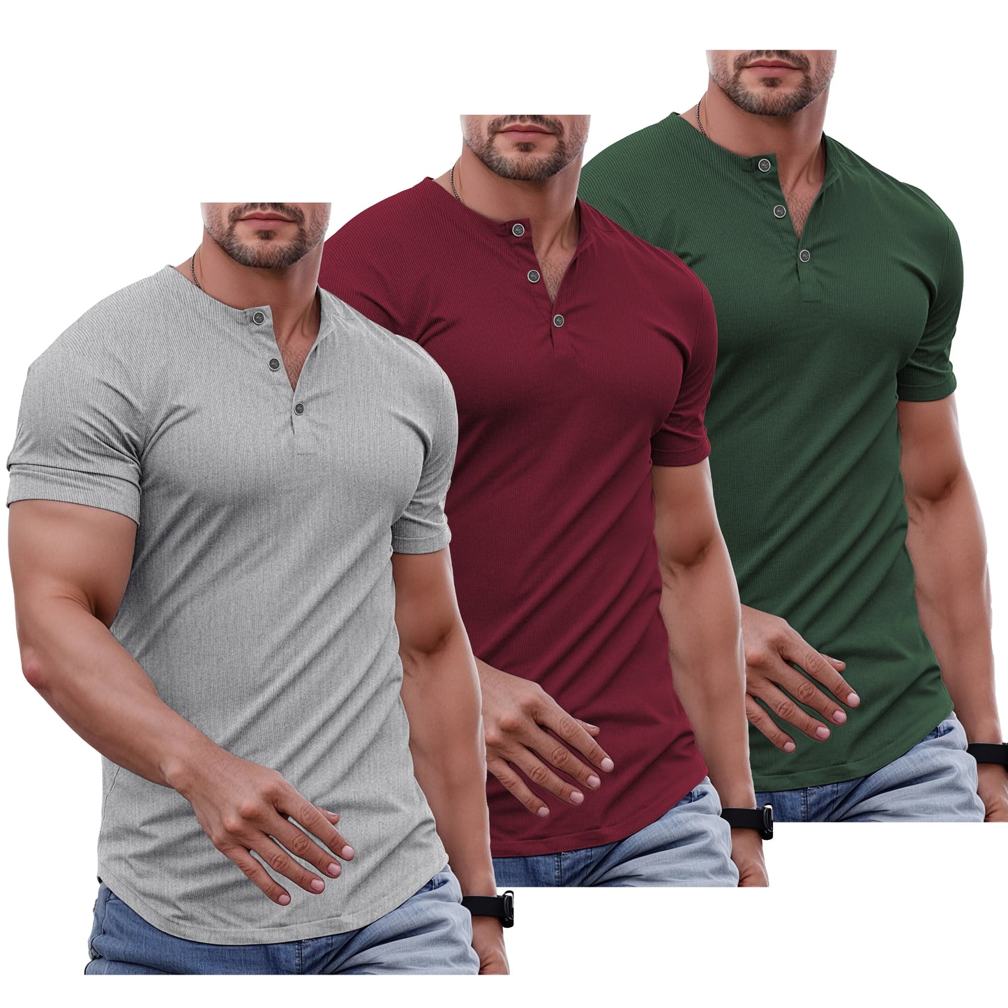 Men's Slim Fit Henley Shirt