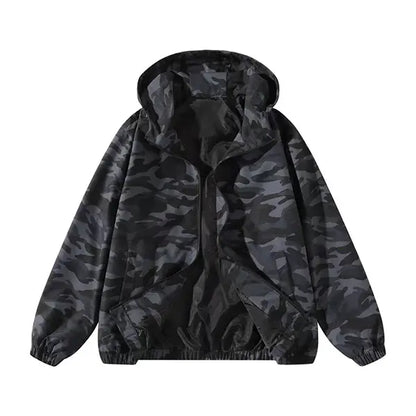 Vintage Washed Zip-Up Streetwear Hoodie