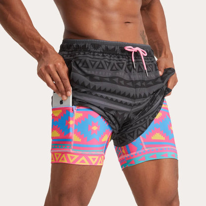 2-in-1 Lined Swim Shorts
