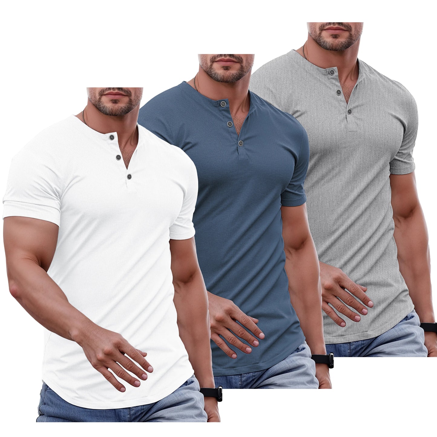 Men's Slim Fit Henley Shirt