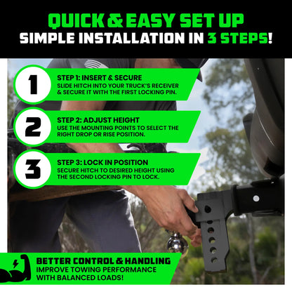 Heavy Duty Adjustable Drop Hitch