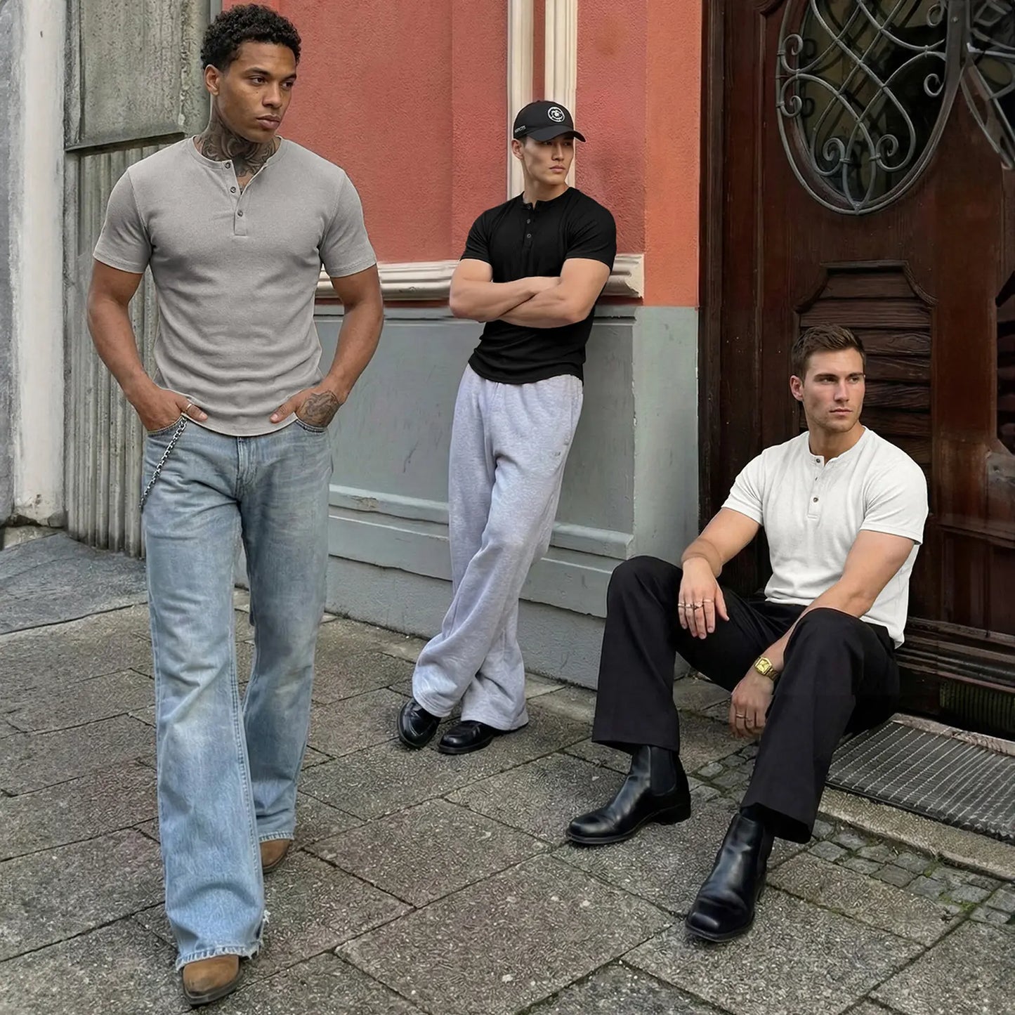 Men's Slim Fit Henley Shirt