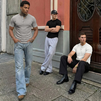 Men's Slim Fit Henley Shirt