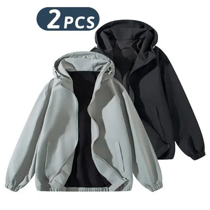 Vintage Washed Zip-Up Streetwear Hoodie